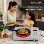 CYLON InfraBlaze 2200W Infrared Cooktop Stove with Grill Rack, Crystal Glass Top, Digital Display, Touch Control, Compatible with All Cookware, Infrared Hot Plate, Silver - Image 8