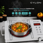 CYLON InfraBlaze 2200W Infrared Cooktop Stove with Grill Rack, Crystal Glass Top, Digital Display, Touch Control, Compatible with All Cookware, Infrared Hot Plate, Silver - Image 7