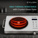 CYLON InfraBlaze 2200W Infrared Cooktop Stove with Grill Rack, Crystal Glass Top, Digital Display, Touch Control, Compatible with All Cookware, Infrared Hot Plate, Silver - Image 4